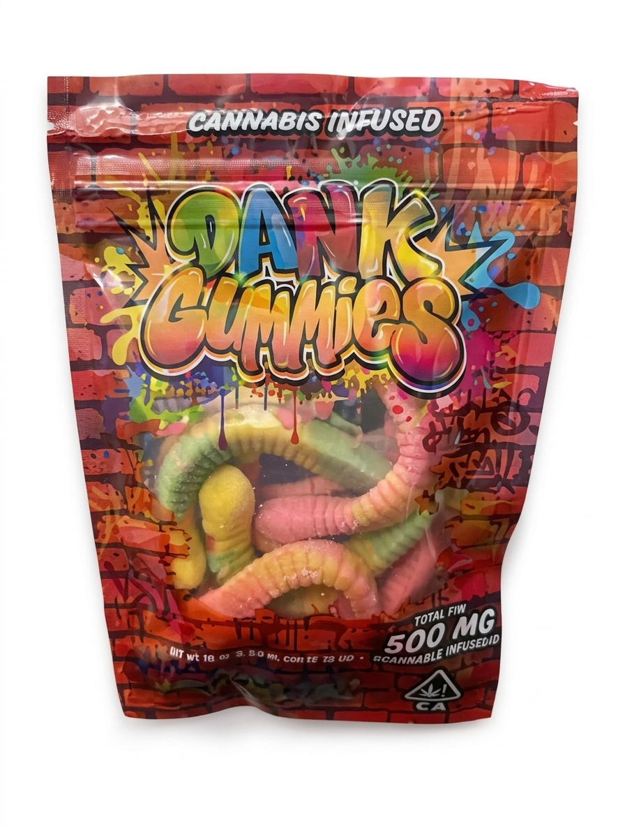 Dank Gummies Sour Gummy Worm 500MG Thc