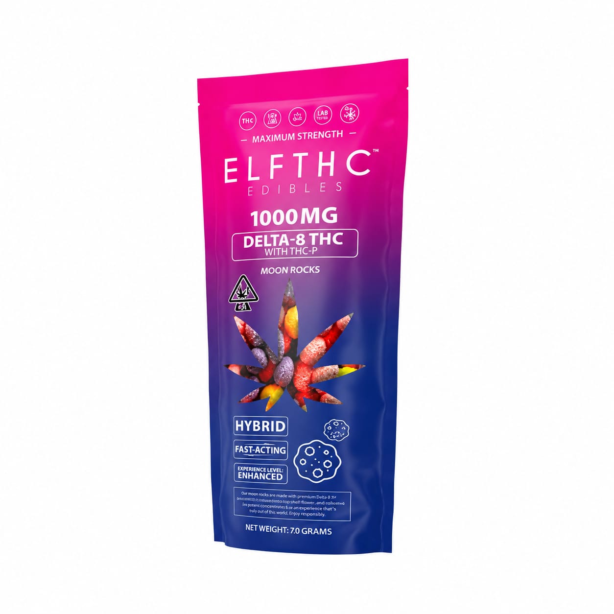 ELF THC Delta 8 + THCP Gummy Moon Rocks – 1000MG Hybrid