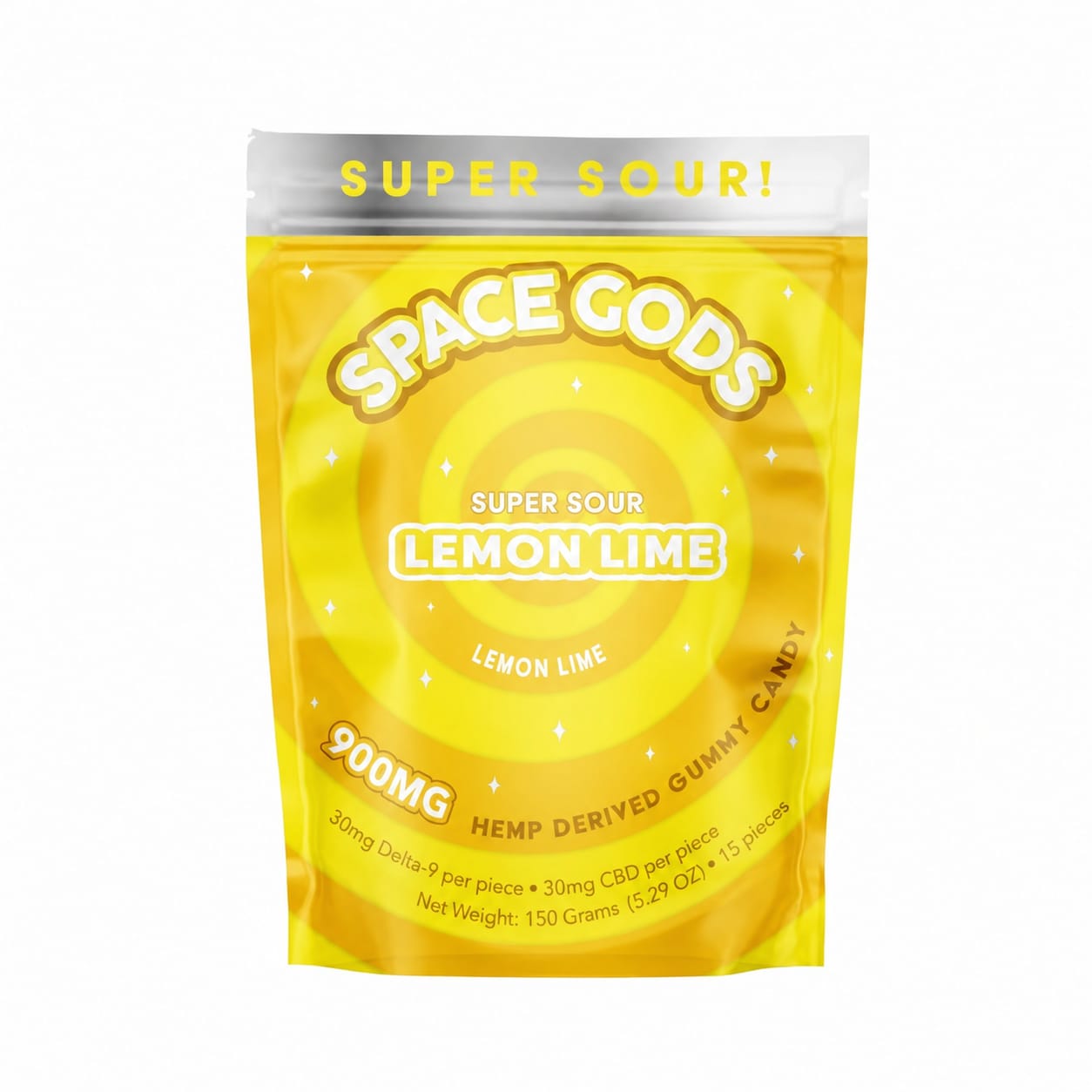 Space Gods D9/CBD 900mg Gummies Lemon Lime