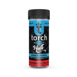 Torch Live Resin D9 + THCP Hulk Gummies 15000mg – Sour Blue Razz